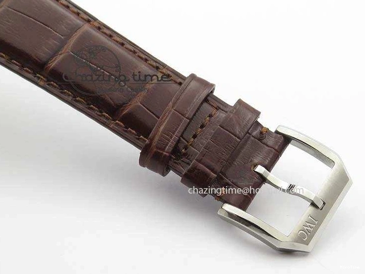 MIROTIME 0331 Sustainable Portuguese IW5444 SS White Dial RG Numbers On Brown Leather Strap A 7256